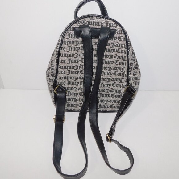 Juicy Couture Black Gray Spellout mini backpack - Picture 5 of 11